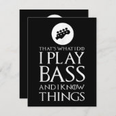 Ich spiele Bass Funny Bass Gitarre Begleitkarte (Vorne/Hinten)
