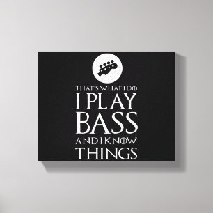 Ich spiele Bass Funny Bass Gitarre Leinwanddruck