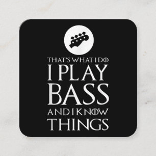 Ich spiele Bass Funny Bass Gitarre Quadratische Visitenkarte