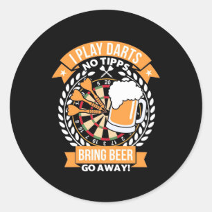 Ich spiele Darts, die Bier wegbringen Runder Aufkleber