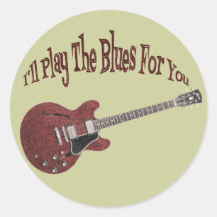 Ich spiele die Blues-Aufkleber Runder Aufkleber