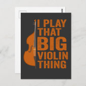 Ich spiele dieses große Violine-Musikinstrument Postkarte (Vorne/Hinten)