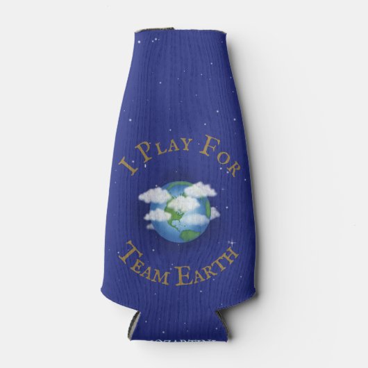 "Ich spiele für Team Earth" Benutzerdefiniertes gl Flaschenkühler (Vorderseite)