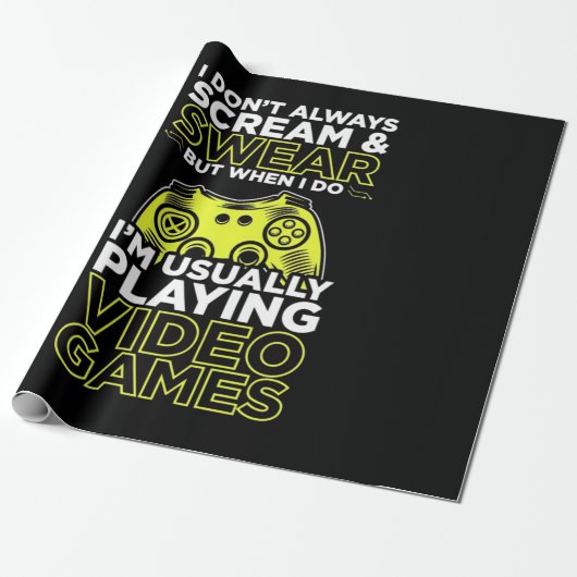 Ich spiele gewöhnlich Videospiele Geschenkpapier (Ungerollt)