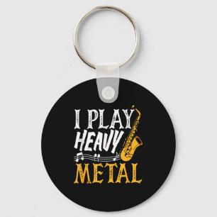 Ich spiele Heavy Metal Saxophon Saxophonist Schlüsselanhänger