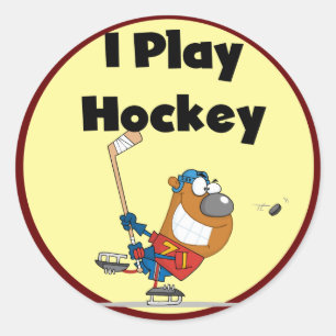 Ich spiele Hockey-T-Shirts und Geschenke Runder Aufkleber