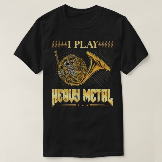 Ich spiele Horn Pla, Französisch-Horn-Instrument f T-Shirt (Design vorne)