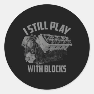 Ich spiele immer noch mit Blockerhaltung Runder Aufkleber