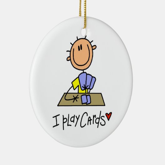 Ich spiele Karten Keramik Ornament (Rechts)