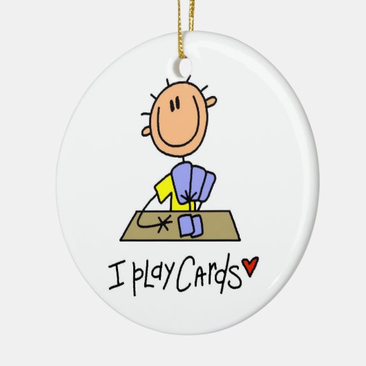 Ich spiele Karten Keramik Ornament (Links)