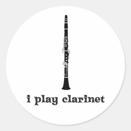 Ich spiele Klarinette Runder Aufkleber (Vorderseite)