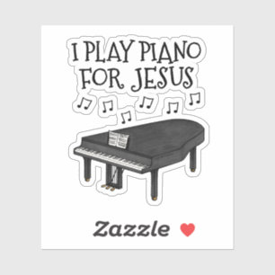 Ich spiele Klavier für Jesus, Piano Church Pianist Aufkleber