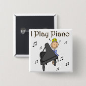 Ich spiele Klavier-Knopf Button (Vorne & Hinten)