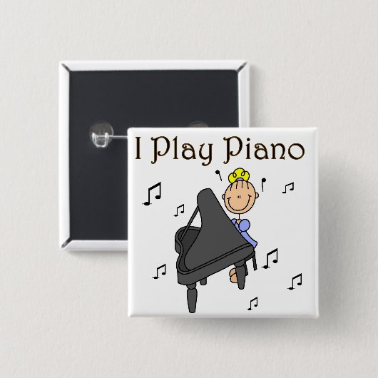 Ich spiele Klavier-Knopf Button (Vorne & Hinten)
