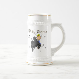 Ich spiele Klavier T-Shirts und Geschenke Bierglas
