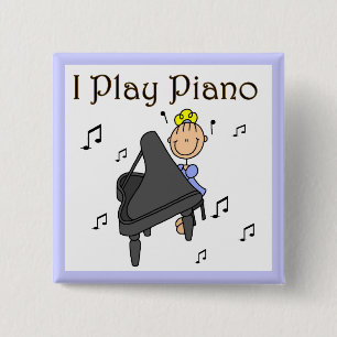 Ich spiele Klavier T-Shirts und Geschenke Button