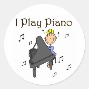 Ich spiele Klavier T-Shirts und Geschenke Runder Aufkleber