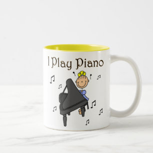 Ich spiele Klavier T-Shirts und Geschenke Zweifarbige Tasse