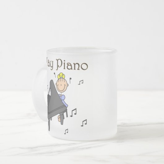 Ich spiele Klavier-Tasse Mattglastasse (Vorderseite Links)