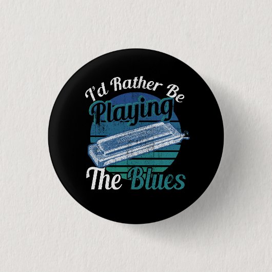 Ich spiele lieber die Blues Harmonica Player Mu Button (Vorderseite)