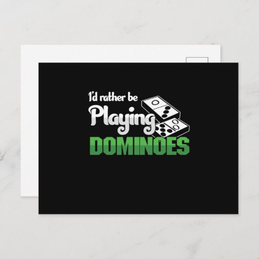 Ich spiele lieber Dominoes Tiles Puzzler Geschenk Postkarte (Vorne/Hinten)