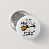 Ich spiele Mandoline für Jesus, Christlich Mandoli Button (Vorne & Hinten)