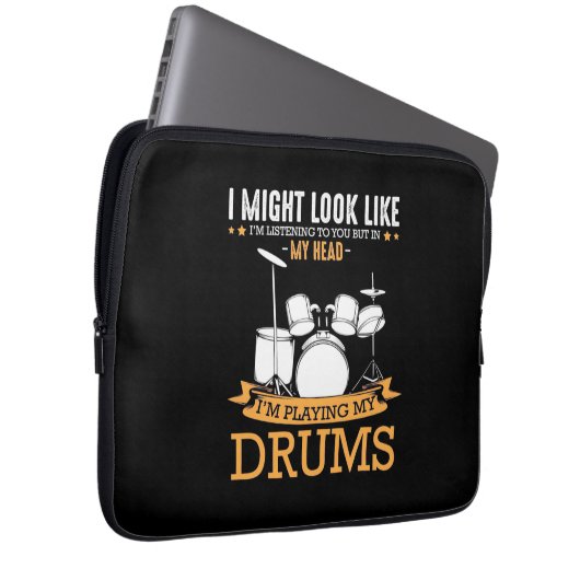 Ich spiele meine Trommeln Laptopschutzhülle (Vorne Rechts)