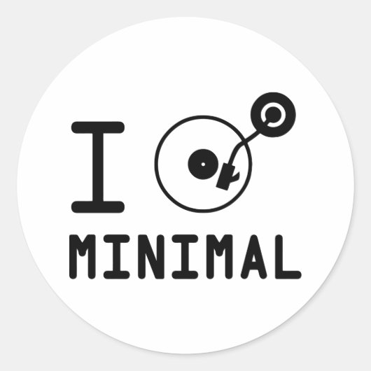 Ich spiele Minimal MNL / I Liebe Minimal MNL / DJ Runder Aufkleber (Vorderseite)