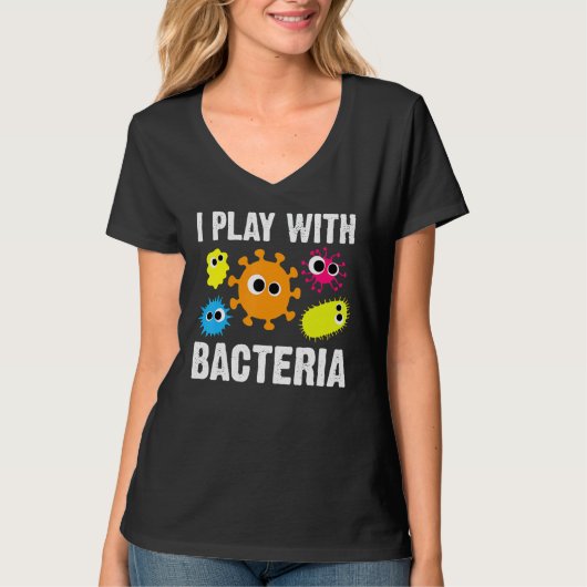 Ich spiele mit Bacteria Microbiology Labrador Tech T-Shirt (Vorderseite)