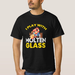 Ich spiele mit Gläser aus geschmolzenem Glas Kunst T-Shirt
