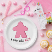 Ich spiele mit Pink Meeples Girl Gender Reveal Par Pappteller (Party)