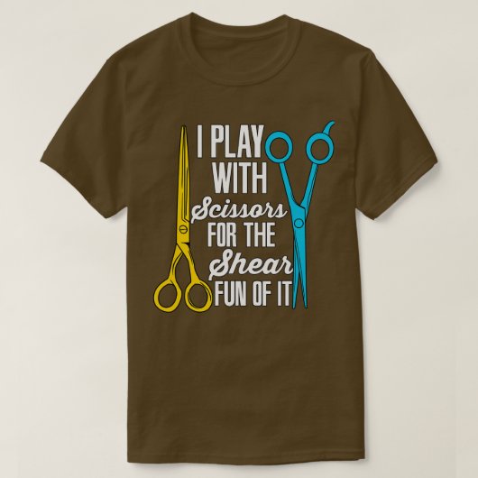 Ich spiele mit Schere Barber T-Shirt (Design vorne)