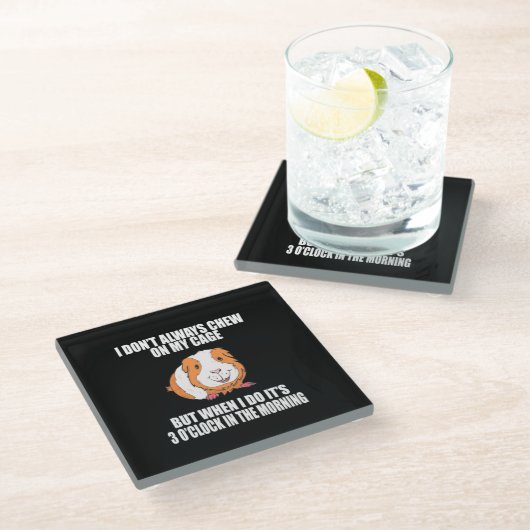 Ich spiele morgens mit Guine Pig Glasuntersetzer (Schrägansicht)