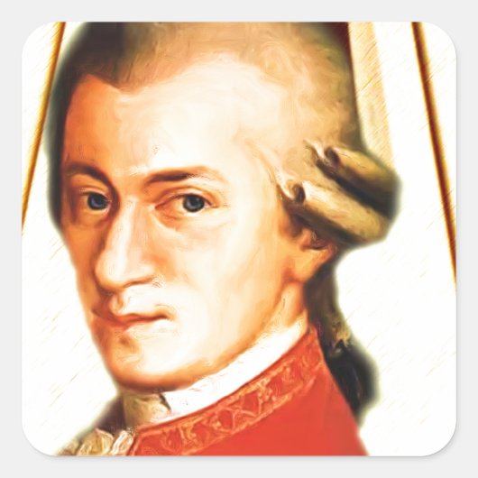 Ich spiele Mozart_ Quadratischer Aufkleber (Vorderseite)