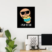 Ich spiele nach Ohr Funny Drummer Puff Dark BG Poster (Heimbüro)