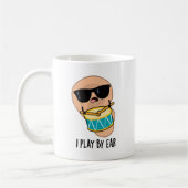 Ich spiele nach Ohr, Funny Drummer Puff Kaffeetasse (Links)