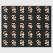 Ich spiele nach Ohren lustige Musik Puppe Dark BG Geschenkpapier (Flach)