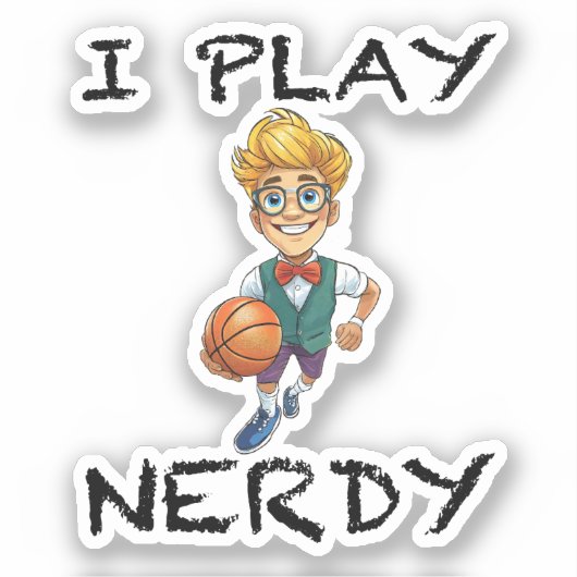 Ich spiele Nerdy Aufkleber (Vorderseite)