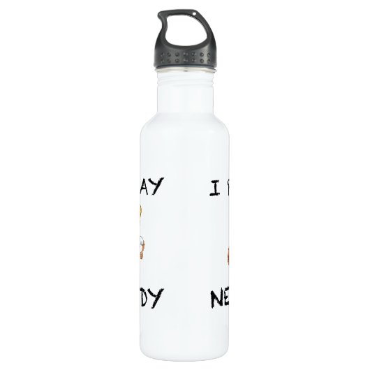 Ich spiele Nerdy Edelstahlflasche (Rückseite)