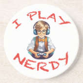 Ich spiele Nerdy Gamer Getränkeuntersetzer (Vorne)