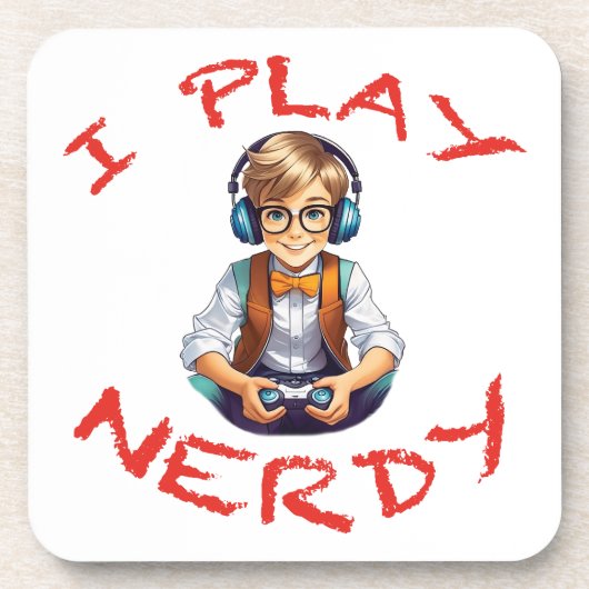 Ich spiele Nerdy Gamer Getränkeuntersetzer (Vorderseite)