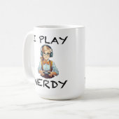 Ich spiele Nerdy Gamer Kaffeetasse (Vorderseite Links)