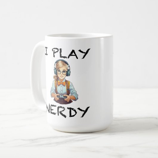 Ich spiele Nerdy Gamer Kaffeetasse (Vorderseite Links)