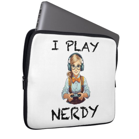 Ich spiele Nerdy Gamer Laptopschutzhülle (Vorne Rechts)