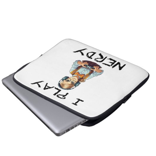 Ich spiele Nerdy Gamer Laptopschutzhülle (Vorne Knopf)