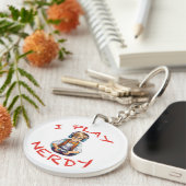 Ich spiele Nerdy Gamer Schlüsselanhänger (Vorderseite rechts)