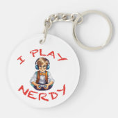 Ich spiele Nerdy Gamer Schlüsselanhänger (Rückseite)