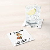 Ich spiele Nerdy Rechteckiger Pappuntersetzer (Vor Ort)