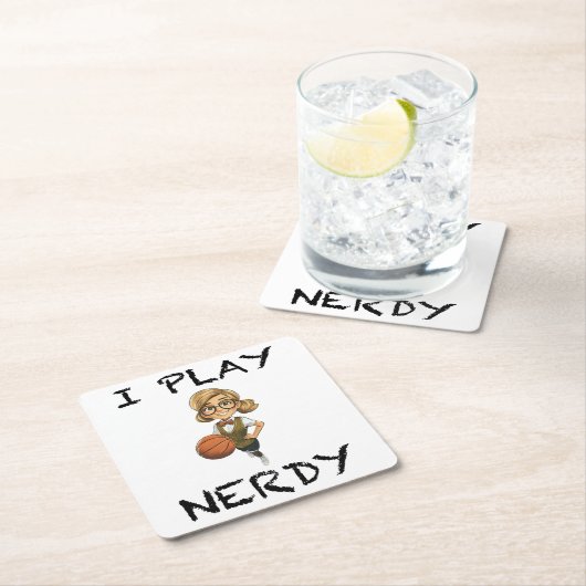Ich spiele Nerdy Rechteckiger Pappuntersetzer (Vor Ort)