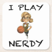 Ich spiele Nerdy Rechteckiger Pappuntersetzer (Vorderseite)